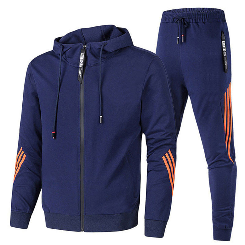 European and American fashion sports suit hooded zipper casual set